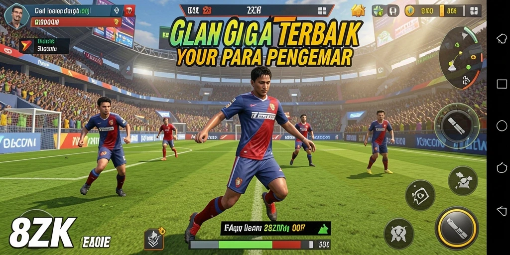 Screenshot gameplay 8ZK menampilkan pertandingan seru di lapangan.