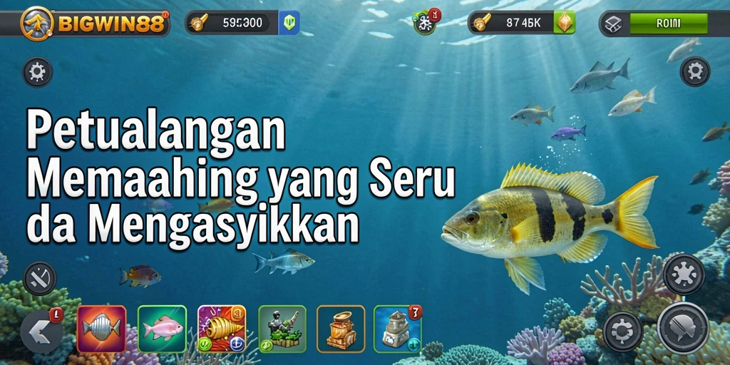 Tampilan gameplay seru dalam BIGWIN88 saat menangkap ikan.