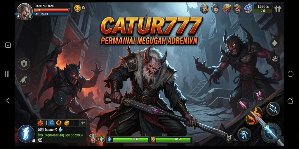 Tangkapan layar memperlihatkan suasana menakutkan dalam gameplay CATUR777.