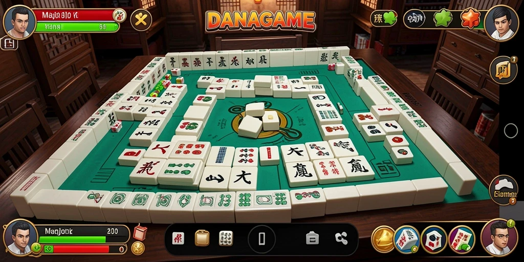 Tampilan gameplay <strong>Mahjong</strong> yang menawan dan menarik dalam DANAGAME.