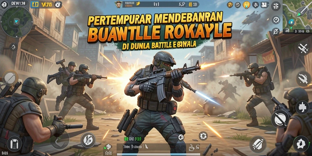 Screenshot utama DEWI138 menampilkan aksi seru dalam gameplay Battle Royale.