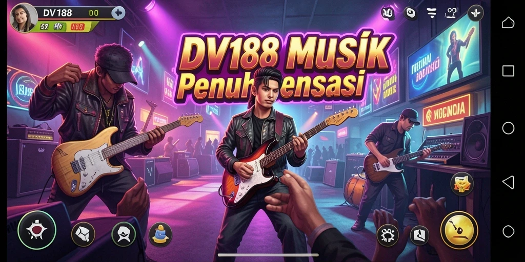 Screenshot gameplay DV188 yang menunjukkan keseruan bermain musik.
