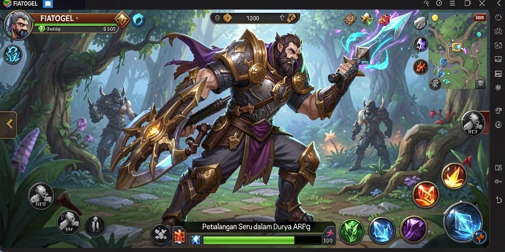 Tampilan seru gameplay ARPG dalam FIATOGEL yang penuh aksi.
