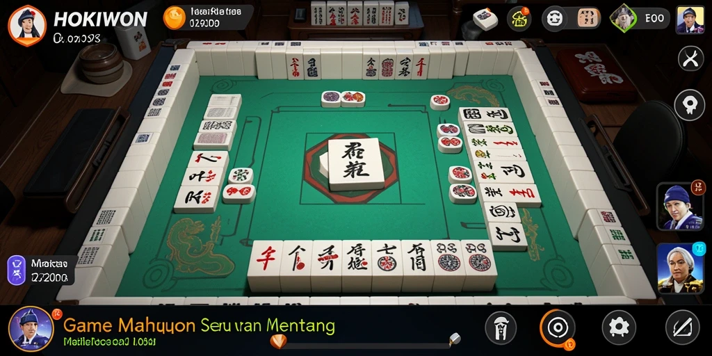 Screenshot HOKIWON menampilkan gameplay Mahjong yang seru dan menantang.
