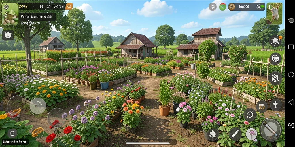 Screenshot gameplay ID098 yang menunjukkan kegiatan bertani yang seru.