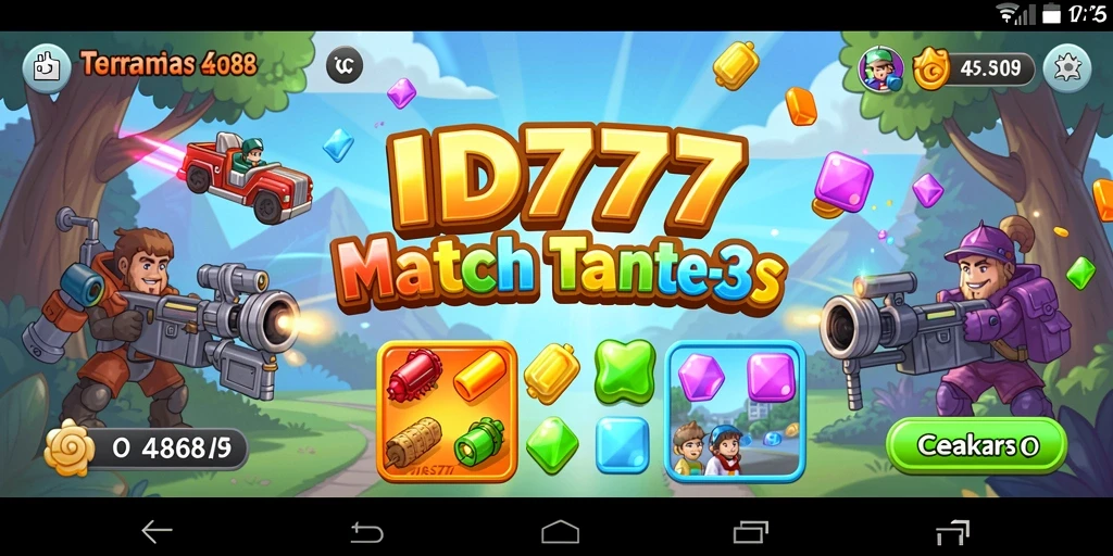 Gameplay yang seru dalam ID777, permainan Match-3 menantang.