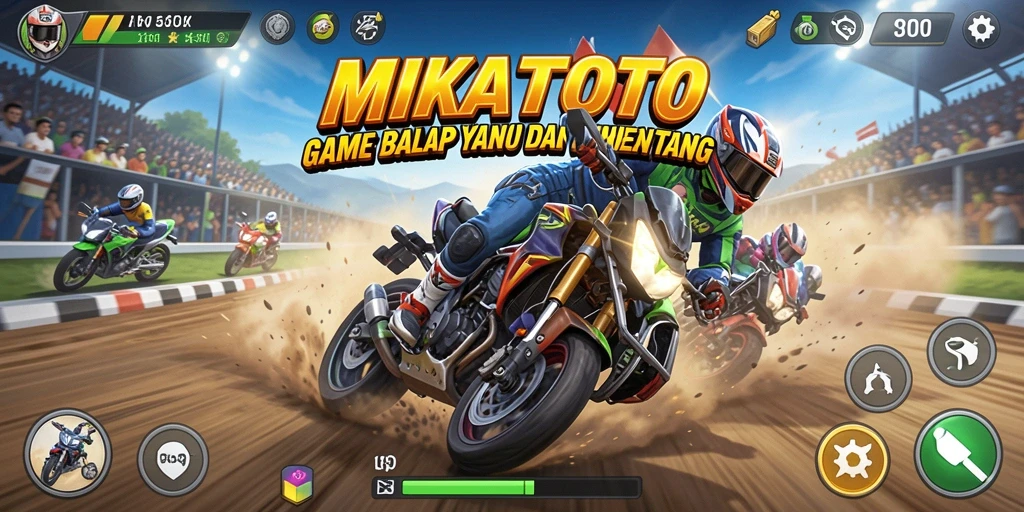 Gameplay balapan seru di MIKATOTO dengan grafis menakjubkan.