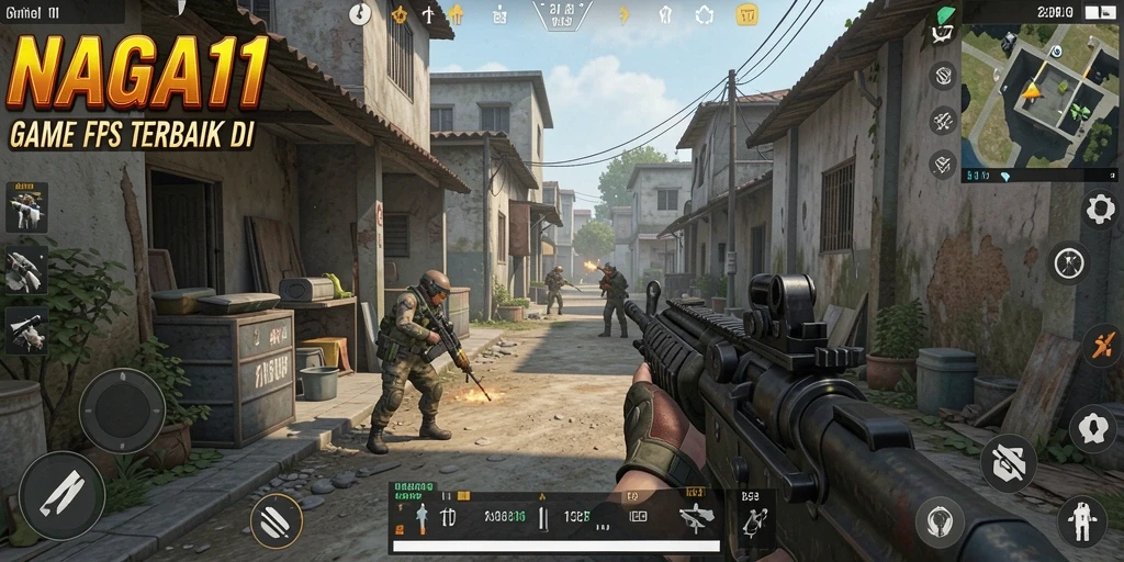 Screenshot gameplay <strong>NAGA11</strong> dengan aksi pertempuran mendebarkan.