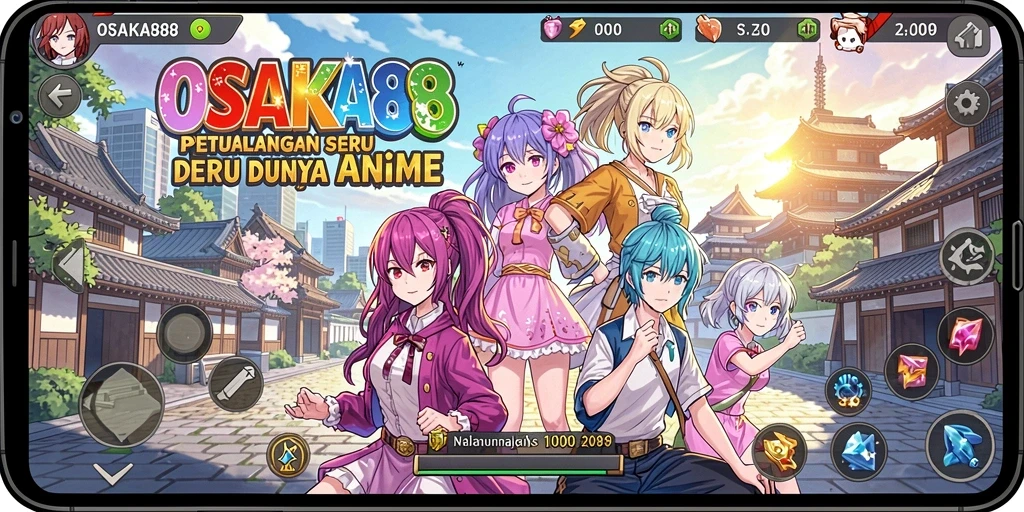 Tampilan gameplay seru dari OSAKA88 dengan karakter Anime.