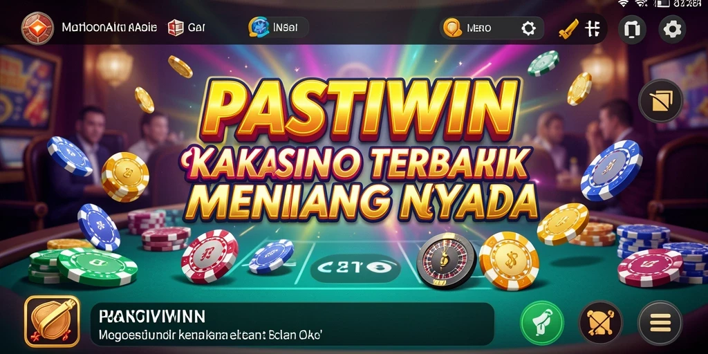 Screenshot utama <strong>PASTIWIN</strong> menunjukkan aksi seru permainan Kasino.