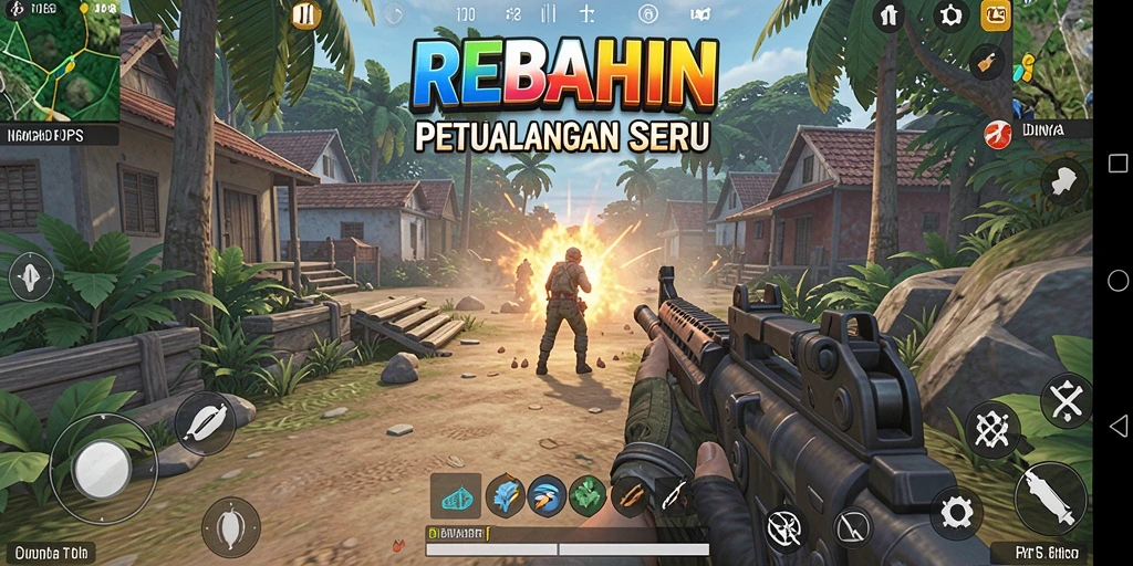 Tampilan aksi seru dalam gameplay REBAHIN yang mendebarkan.